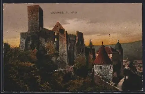 AK Wertheim am Main, Blick zur Ruine