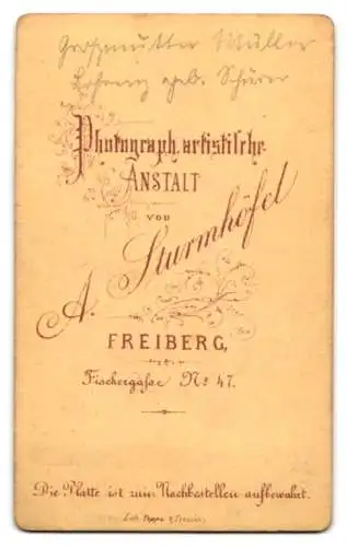 Fotografie A. Sturmhöfel, Freiberg, Fischergasse 47, Frau Müller mit Zopffrisur