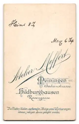 Fotografie Atelier Meffert, Meiningen, Sedanstrasse, Max und Heini im Alter von 6 und 8 Jahren