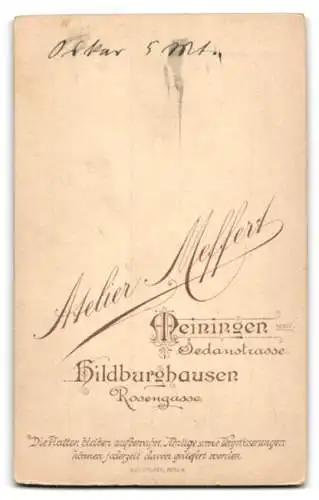 Fotografie Atelier Meffert, Meiningen, Sedanstrasse, Oskar im Alter von fünf Monaten mit seiner Mutter