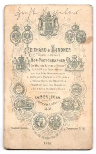 Fotografie Reichard &amp Lindner, Berlin, Unter den Linden 54 /55, Ernst in kariertem Anzug