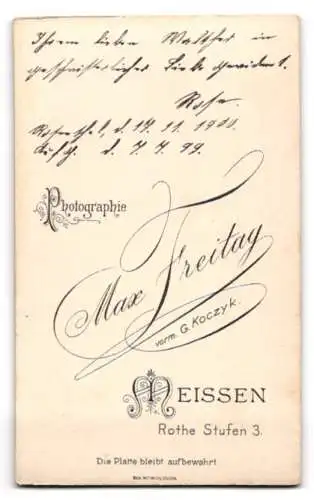 Fotografie Max Freitag, Meissen, Rothe Stufen 3, Rose im Jahr 1899