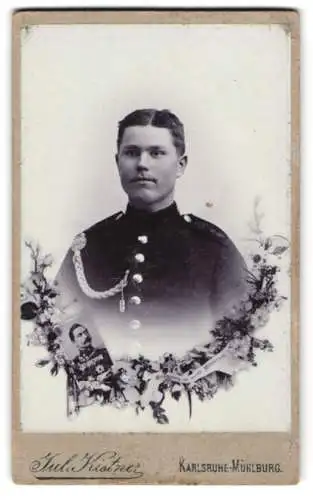 Fotografie Juli Kistner, Karlsruhe-Mühlburg, Markstrasse 1, Porträt eines jungen Soldaten in Uniform