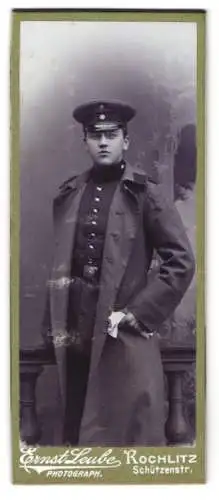 Fotografie Ernst Leube, Rochlitz, Schützenstr., Porträt eines jungen Soldaten in Uniform