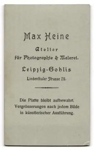 Fotografie Max Heine, Leipzig-Gohlis, Lindenthaler Str. 28, Junger Soldat in Militäruniform