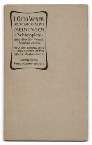 Fotografie L. Otto Weber, Meiningen, Schlossplatz 6, Porträt eines jungen Soldaten in Uniform
