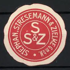 Reklamemarke Stephan, Stresemann & Zielke GmbH, Logo S&Z