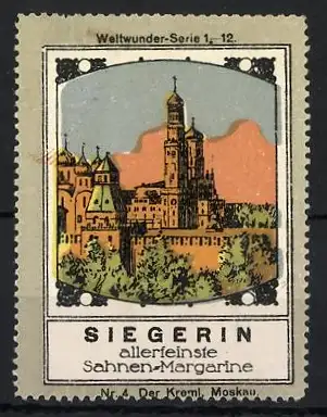 Reklamemarke Moskau, Siegerin allerfeinste Sahnen-Margarine, Kreml-Illustration