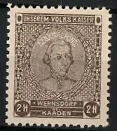 Reklamemarke Wernsdorf, Unserem Volks-Kaiser, Denkmal-Fond, Kaiserporträt Franz II von Österreich