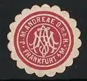 Reklamemarke Frankfurt, J.M. Andreae G.m.b.H., Monogramm AMA