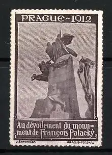 Reklamemarke Prag, Au dévoilement du monument de Francois Palacký 1912, Denkmal-Enthüllung