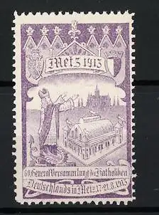 Reklamemarke Metz, 1913, 60. Generalversammlung der Katholiken Deutschlands, historisches Gebäude