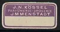 Reklamemarke Immenstadt, J.N. Kössel Parfümerie-Drogerie, Rechteckige Form