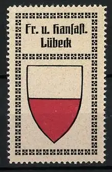 Reklamemarke Lübeck, Fr. u. Hansast., Wappen