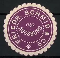 Reklamemarke Augsburg, Friedr. Schmid & Co, Verzierungselemente