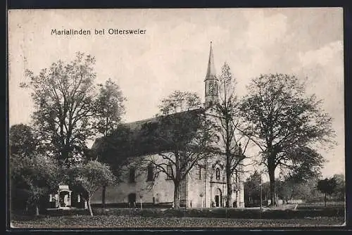 AK Marialinden bei Ottersweier, Blick zur Wallfahrtskirche