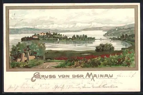 Künstler-AK Karl Mutter: Insel Mainau, Landschaftspanorama, um 1900