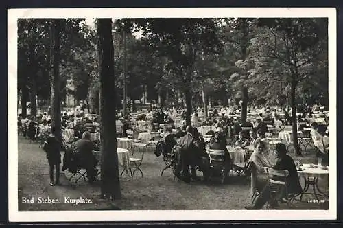 AK Bad Steben, Gäste auf Kurplatz