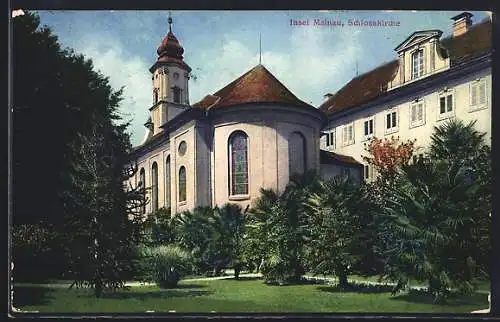AK Mainau, Partie an der Schlosskirche