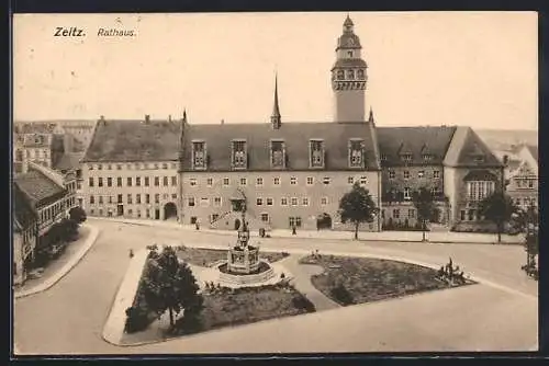 AK Zeitz, Rathaus aus der Vogelschau