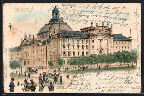 Lithographie München, Justiz-Palast