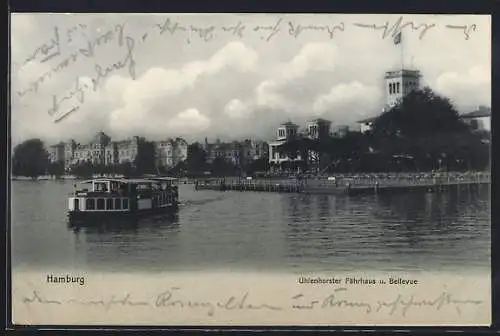 AK Hamburg, Uhlenhorster Fährhaus, vom Wasser gesehen