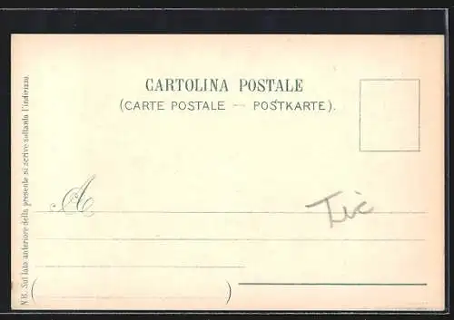 AK Lugano, Via Nassa mit Geschäften, Pferdegespann