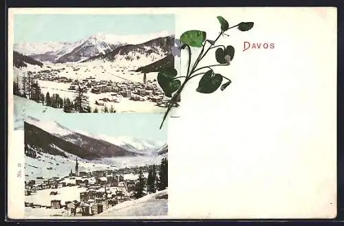 AK Davos, Ansichten der Stadt im Winter