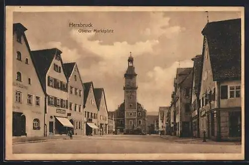 AK Hersbruck, Oberer Marktplatz mit Kirche und Weinstube