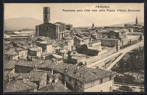 AK Perugia, Panorama della Cittá visto dalla Piazza Vittorio Emanuele