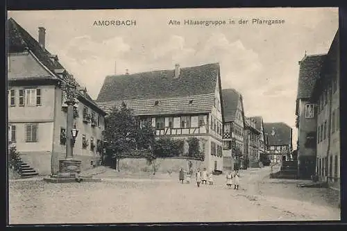 AK Amorbach, Alte Häusergruppe in der Pfarrgasse