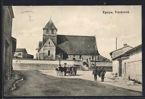 AK Epoye, Strasse zur Kirche