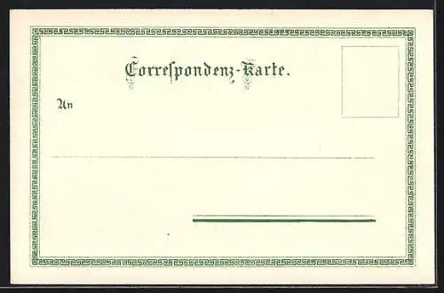 Lithographie Bregenz, Landkarte mit Bodensee, Wappen