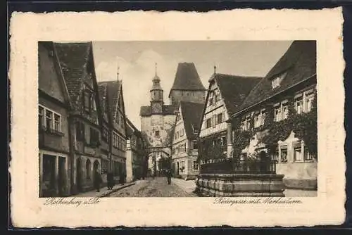 AK Rothenburg / Tauber, Rödergasse mit Markusturm