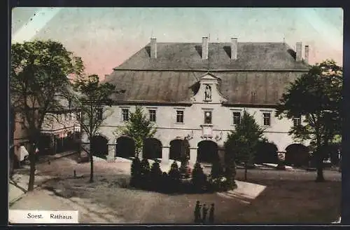 AK Soest, Rathaus aus der Vogelschau