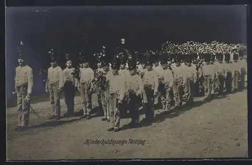 AK Kinder in Uniform beim Kaiserhuldigungsfestzug