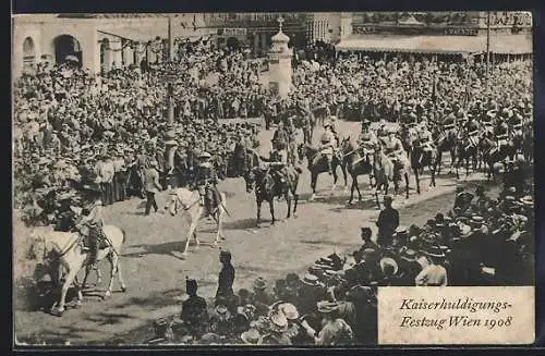 AK Wien, Motiv vom Kaiserhuldigungs-Festzug 1908