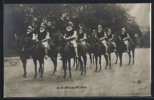 AK Gruppe III, Ritter aus der Mitte des XIV. Jahrhunderts, Kaiserhuldigungs-Festzug