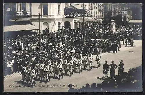 AK Wien, Kaiser-Jubiläums Huldigungs-Festzug am 12. Juni 1908, Armee Radetzky