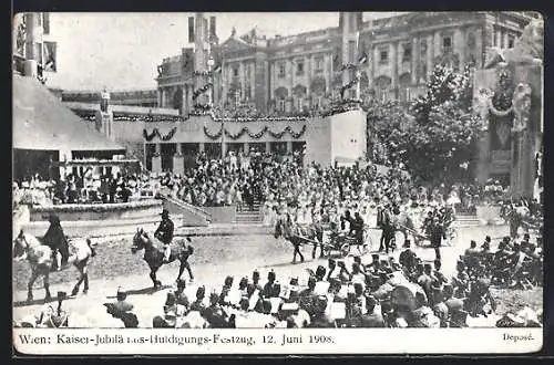 AK Wien, Kaiser-Jubiläums-Huldigungs-Festzug am 12. Juni 1908