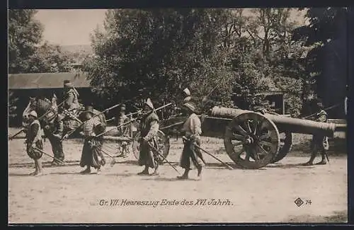 AK Umzugs-Gruppe VII. Heereszug Ende des XVI. Jahrhunderts, Kaiserhuldigungs-Festzug