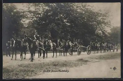 AK Umzugsgruppe XIX, Armee Radetzky, Kaiserhuldigungs-Festzug