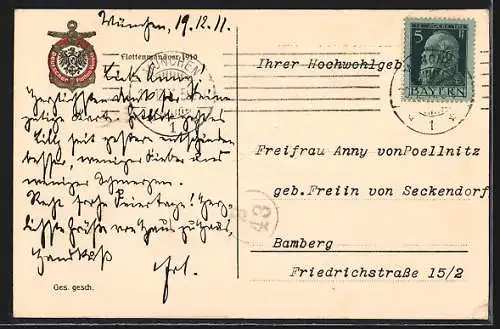 AK Deutscher Flottenverein, Kriegsschiffe im Flottenmanöver 1910