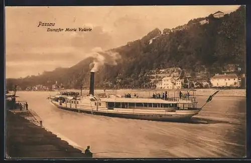 AK Passau, Donau-Dampfer Marie Valerie