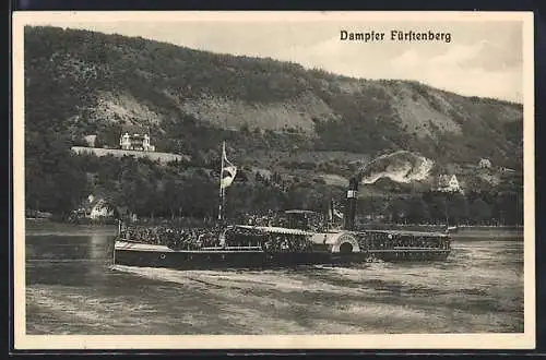 AK Dampfer Fürstenberg in Fahrt auf der Weser bei Bodenwerder