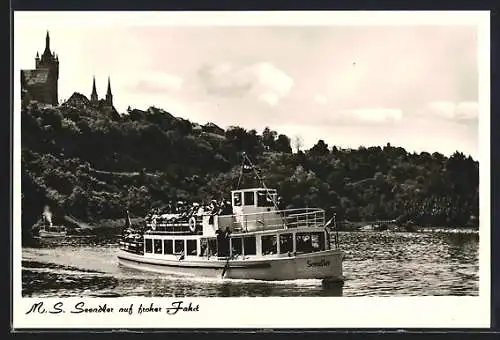 AK MS Seeadler auf froher Fahrt, Ausflugsdampfer des Motorbootverkehrs Herbert Bossler