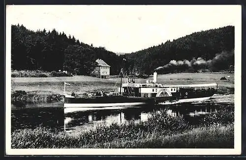 AK Dampfer Kronprinz Wilhelm auf der Weser, Hotel Waldesruh v. Wilh. Seguin