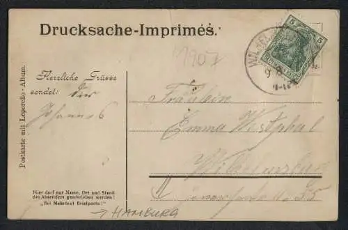 Leporello-AK Hamburg, Ansichten im Rettungsring, Hafen, Rathaus, Jungfernstieg, Neue Elbbrücke