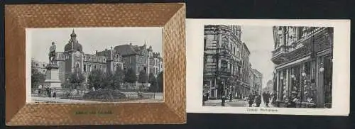 Leporello-AK Crefeld, Rheinstrasse, Hochstrasse, Bismarckplatz, St. Antonstrasse