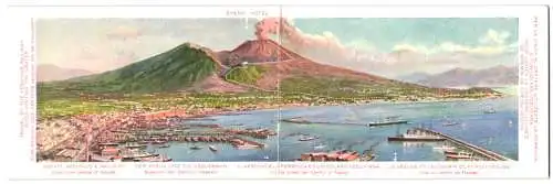 Künstler-Klapp-AK Naples, Mount Vesuvius and Railway